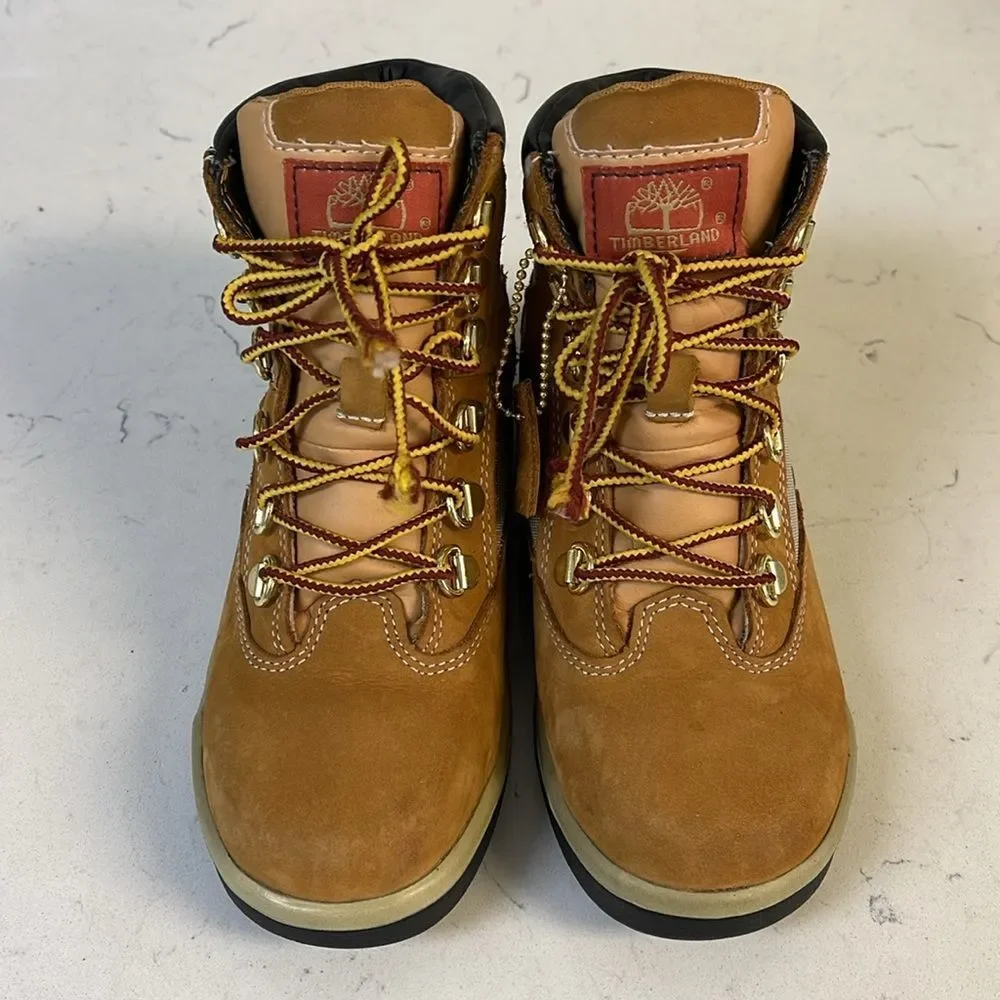TIMBERLAND FIELD BOOT WHEAT NUBUCK Boys Size 2.5 Kids Style 15845